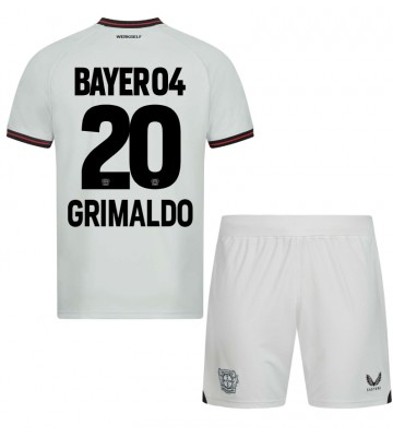 Bayer Leverkusen Alejandro Grimaldo #20 Segunda Equipación Niños 2023-24 Manga Corta (+ Pantalones cortos)